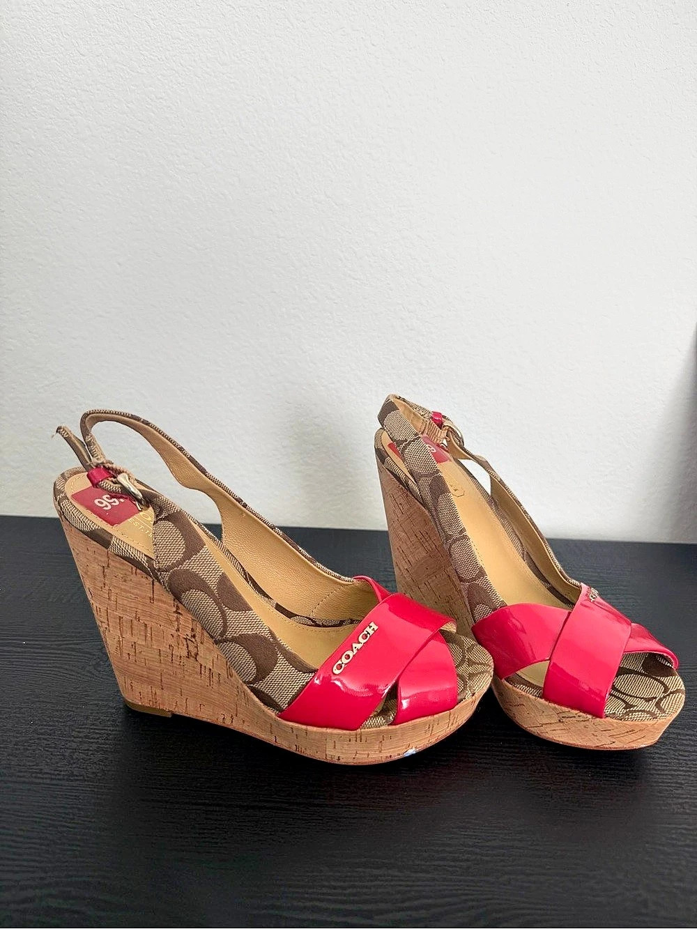 Coach Jessy Cork Wedge Slingback Sandals